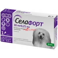 Селафорт для собак 30 мг от 2,6 до 5 кг, 1 пипетка
