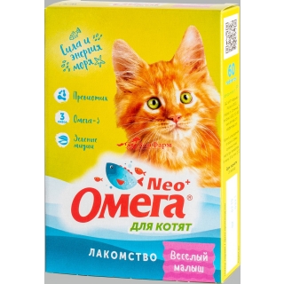 Омега Нео для котят с пребиотиком "Веселый малыш", 60 табл