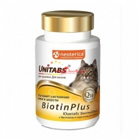 Unitabs BiotinPlus с Q10 для кошек, 120 табл